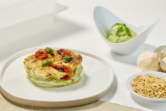 Lasagna pesto e pomodorini